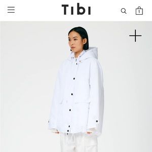 Tibi eco anorak with removable hood. Size S